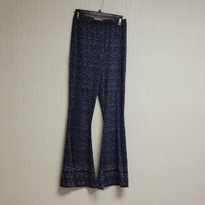 NATURAL LIFE Navy Blue Patterned Boot Cut Jumpsuit Pants